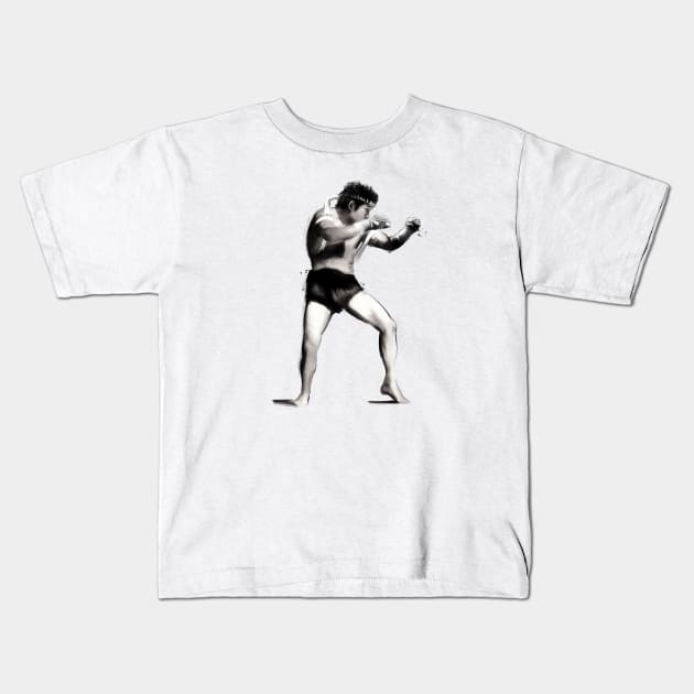 Muay Thai Fighter Kids T-Shirt by ILYOart